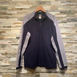 The North Face Men’s M TKA 100 Fleece Pullover | Navy Gray, Quarter Zip Light